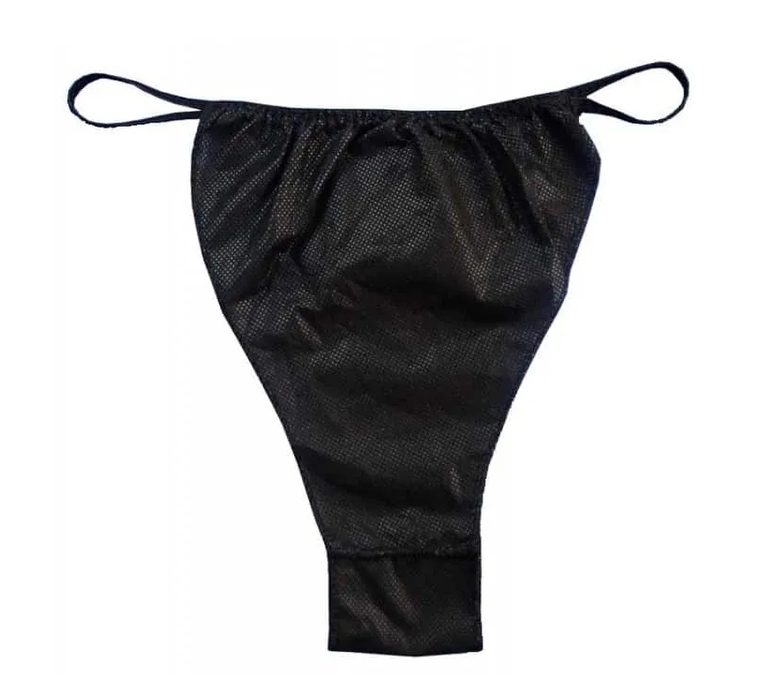 Mens Disposable G-String Black 6 Pack