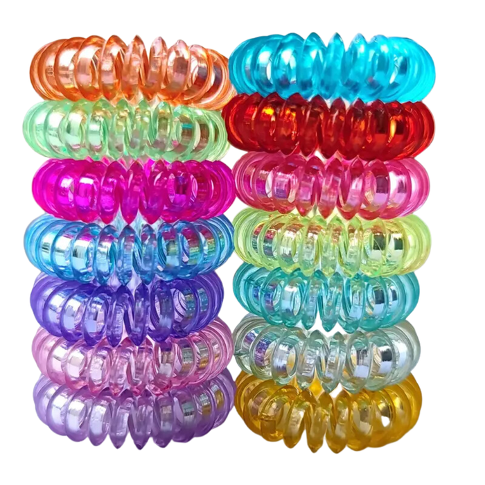 Spiral Hair Ties - Various Colours 20pc