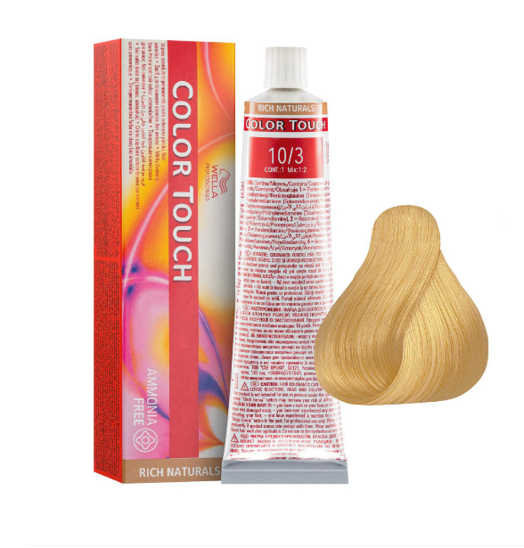 Wella Colour Touch - 10/03 Light Blonde Natural Gold 60g **