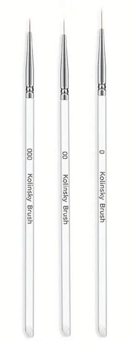 Kolinsky Nail Liner Brush 3pk